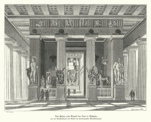 Interno del Tempio di Zeus a Olimpia, Antica Grecia da German School
