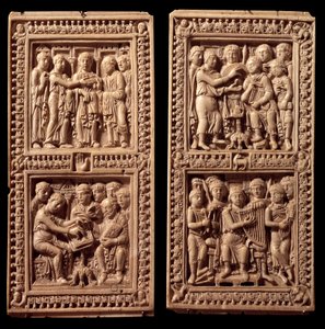 Legature in avorio del Salterio di Dagulf: Davide, San Girolamo