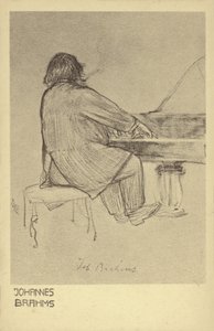Johannes Brahms che suona il pianoforte