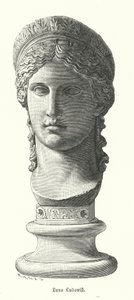 Giunone Ludovisi, testa colossale romana antica in marmo che raffigura Antonina Minore, figlia di Marco Antonio e Ottavia Minore, come la dea Giunone da German School