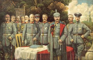Kaiser Guglielmo II di Germania e i suoi generali da German School