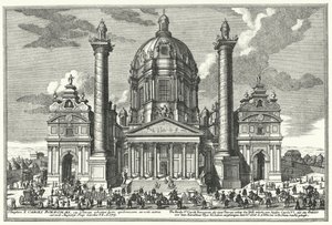 Karlskirche (Chiesa di San Carlo), Vienna (incisione)