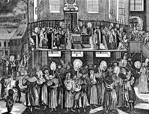 Kiddush Levana di Georg Puschner da Jüdisches Ceremoniel di Kirchner, 1726 da German School
