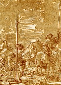 Cavaliere e servitore da German School