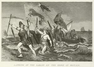 Sbarco dei Sassoni sulla costa della Britannia da German School