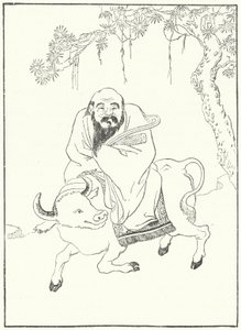 Laozi, antico filosofo cinese, su un bufalo d