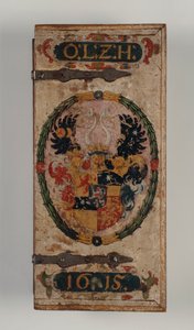 Coperchio della scatola di dardi per balestra appartenente al Principe Otto von Hesse, 1615