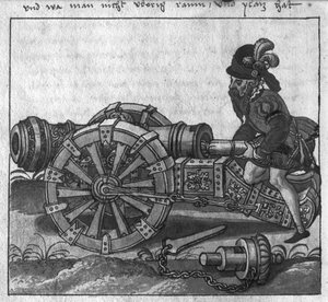 Caricamento di un cannone attraverso la culatta, illustrazione da 