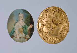Medaglione con miniatura di Wilhelmine come Diana, metà XVIII secolo