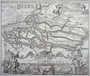 Mappa di Amburgo e dintorni, pubblicata a Norimberga