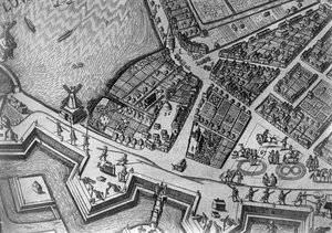 Mappa di Amburgo che mostra il suo primo Teatro dell