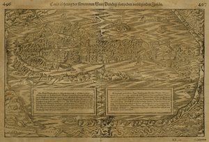 Mappa di Venezia, di Sebastian Munster (1488-1552) pubblicata a Basilea, c.1560