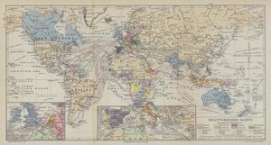 Mappa delle rotte di navigazione mondiali da German School