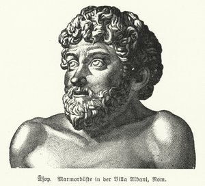 Busto in marmo di Esopo da German School
