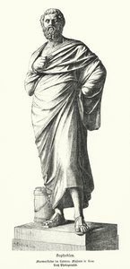 Statua di marmo di Sofocle, drammaturgo greco antico da German School
