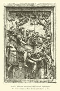 Marco Aurelio che perdona i capi marcomanni (incisione) da German School