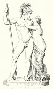 Marte e Venere, scultura in marmo dello scultore neoclassico italiano Antonio Canova (incisione)