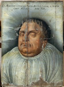 Martin Lutero (1483-1546) sul letto di morte da German School