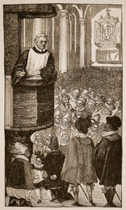 Martin Lutero che predica, c.1517 da German School