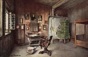 Studio di Martin Lutero nel Wartburg, Eisenach, Germania da German School
