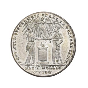 Medaglia commemorativa di Wellington e Blücher a Waterloo da German School