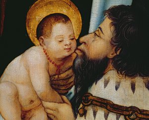Melchiorre bacia il bambino Gesù