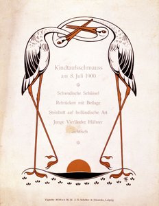Menu per un pasto battesimale. Germania, 8/07/1900.