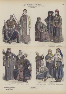 Costumi del Medio Oriente (incisione colorata)