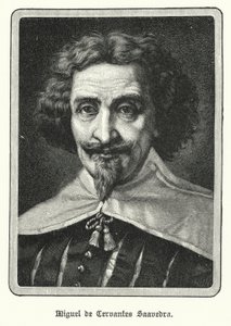 Miguel de Cervantes Saavedra, romanziere spagnolo (litografia)