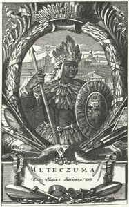 Montezuma II, imperatore azteco (incisione) da German School