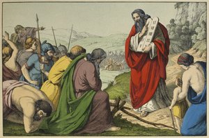 Mosè e le tavole della Legge, illustrazione da L