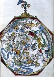 Le posizioni delle costellazioni nei cieli del nord, illustrazione da 