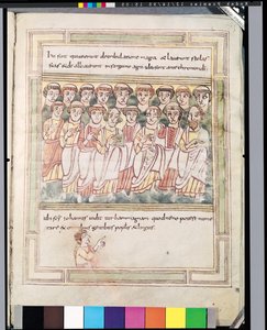 Ms 99 fol.15v Gruppo di diciassette uomini, dall