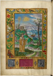 Ms Harley 3469, f.16v Figura incoronata con scettro e globo, Terza Parabola, da 
