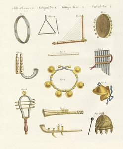 Strumenti musicali degli antichi -- fischietti, sonagli e cembali da German School