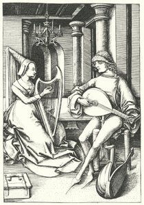 Musicisti che suonano il liuto e l