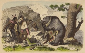 Nativi americani che cacciano orsi da German School