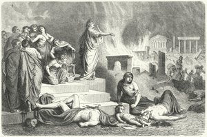 Nerone durante il grande incendio di Roma, 64 (incisione)