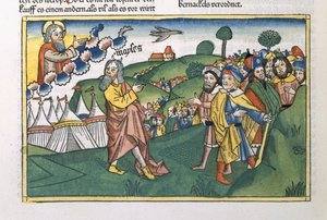 Numeri 1:1-20 Preparativi per il viaggio dal Monte Sinai, dalla Bibbia di Norimberga (Biblia Sacra Germanaica)