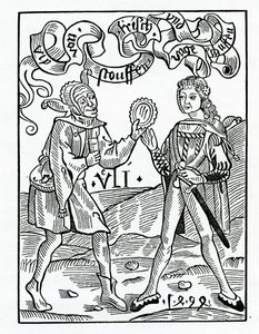 Di nuove mode e abiti travestiti, illustrazione dalla traduzione inglese di Alexander Barclay di 