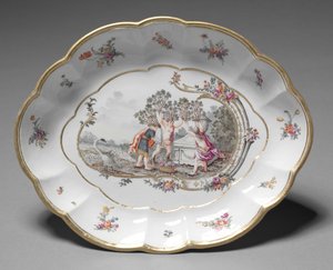 Piatto ovale, manifattura Nymphenburg Porcelain Factory, c.1760-1765 da German School