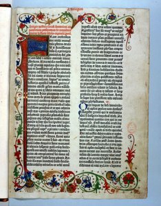 Pagina dalla Bibbia di Gutenberg, Magonza, c.1455 da German School