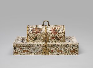 Cofanetto matrimoniale dipinto in avorio, 1600-99 da German School