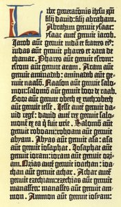 Parte di una colonna della Bibbia di Gutenberg