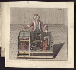 Tavola III da Uber den Schachspieler des Herrn von Kempelen und dessen Nachbildung, Lipsia e Dresda: Joh. Gottl. Breitkopf, 1789