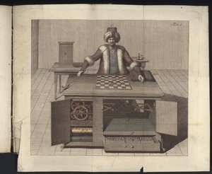 Tavola I da Uber den Schachspieler des Herrn von Kempelen und dessen Nachbildung, Lipsia e Dresda: Joh. Gottl. Breitkopf, 1789