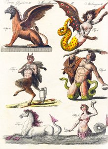 Tavola che mostra vari ibridi mitologici, 1830