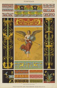 Pompeiano, pittura murale e bassorilievi policromi da German School