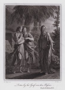 Portia alla tomba di Cristo (incisione) da German School