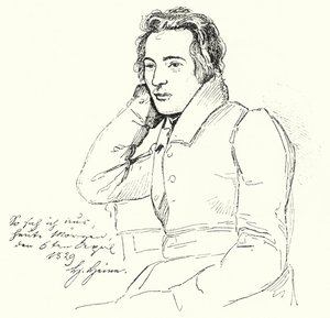 Ritratto del poeta e scrittore tedesco Heinrich Heine da giovane (incisione) da German School
